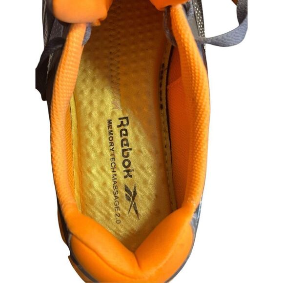 Reebok woman’s 10.5 orange silver zig pulse work athletic shoe composite toe - Picture 7 of 9